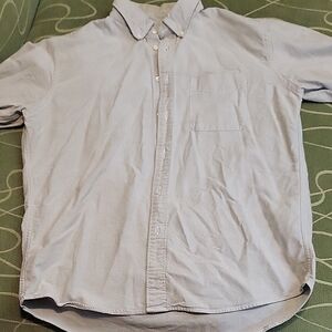 Uniqlo Men's Light Grey Button-Down Shirt